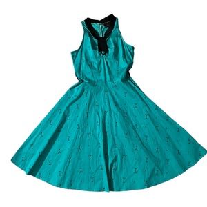 Voodoo Vixen Womens Martina Martini Dress Aqua Black No Belt Size Medium